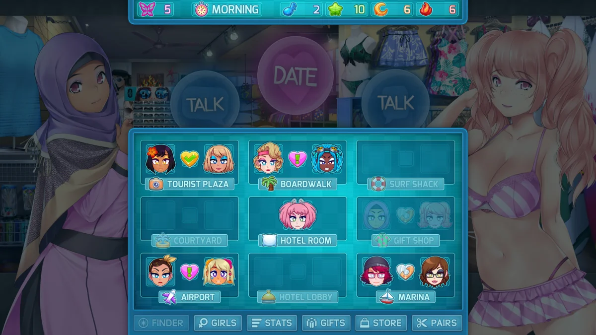 HuniePop 2: Double Date non-explicit gameplay screenshot