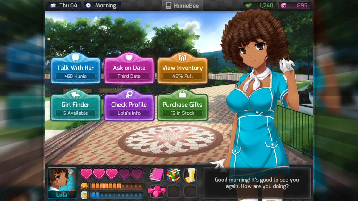 HuniePop non-explicit gameplay screenshot