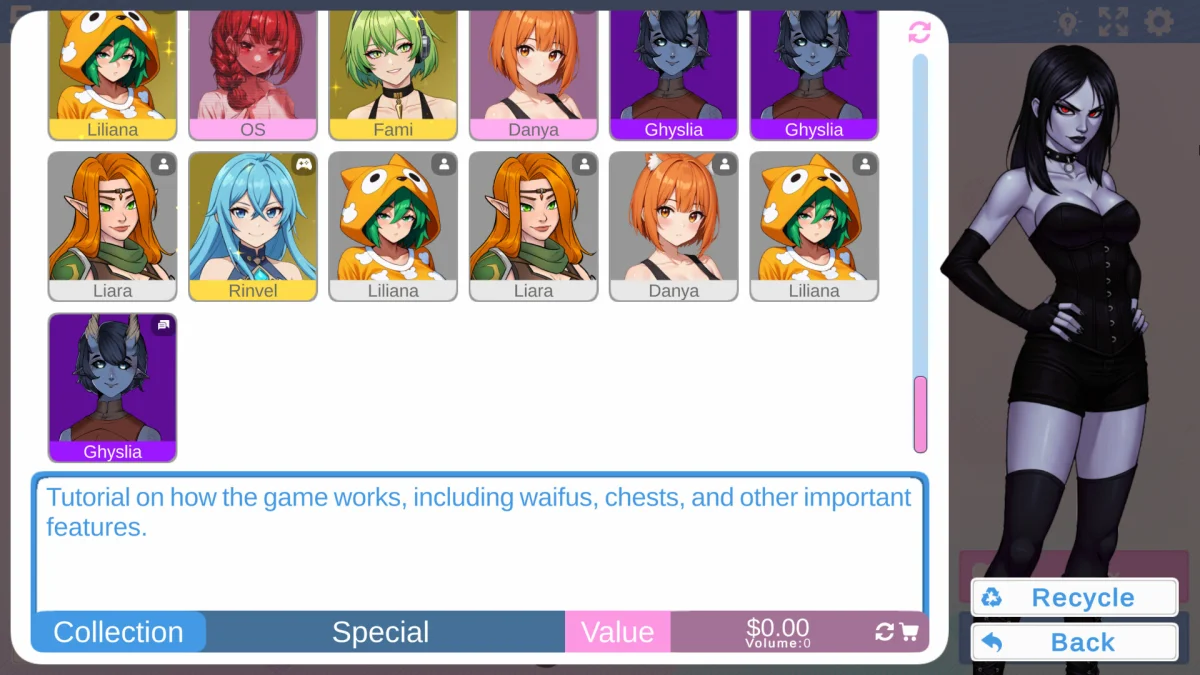 Waifusitter non-explicit gameplay screenshot